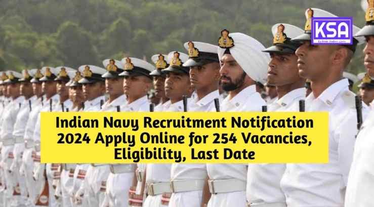 Indian Navy Recruitment 2024: Apply Online for 254 Vacancies, Check Eligibility and Last Date